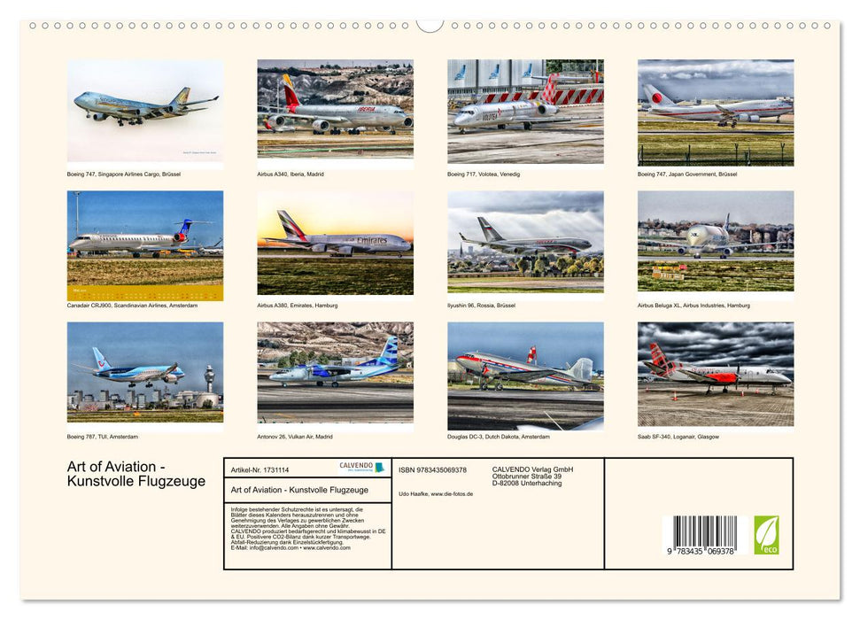 Art of Aviation - Kunstvolle Flugzeuge (CALVENDO Premium Wandkalender 2025)