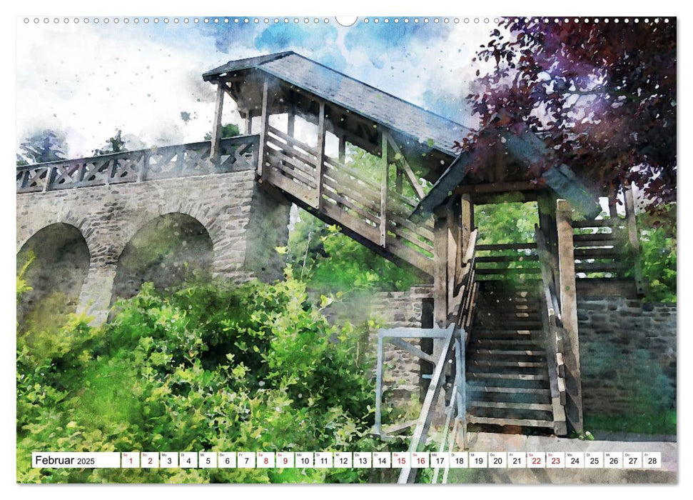 Bad Münstereifel - Mittelalterliches Kleinod in Aquarellfarben (CALVENDO Premium Wandkalender 2025)