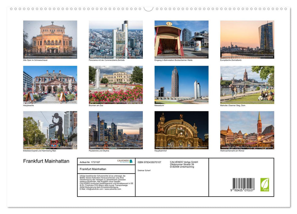 Frankfurt Mainhattan (CALVENDO Premium Wandkalender 2025)