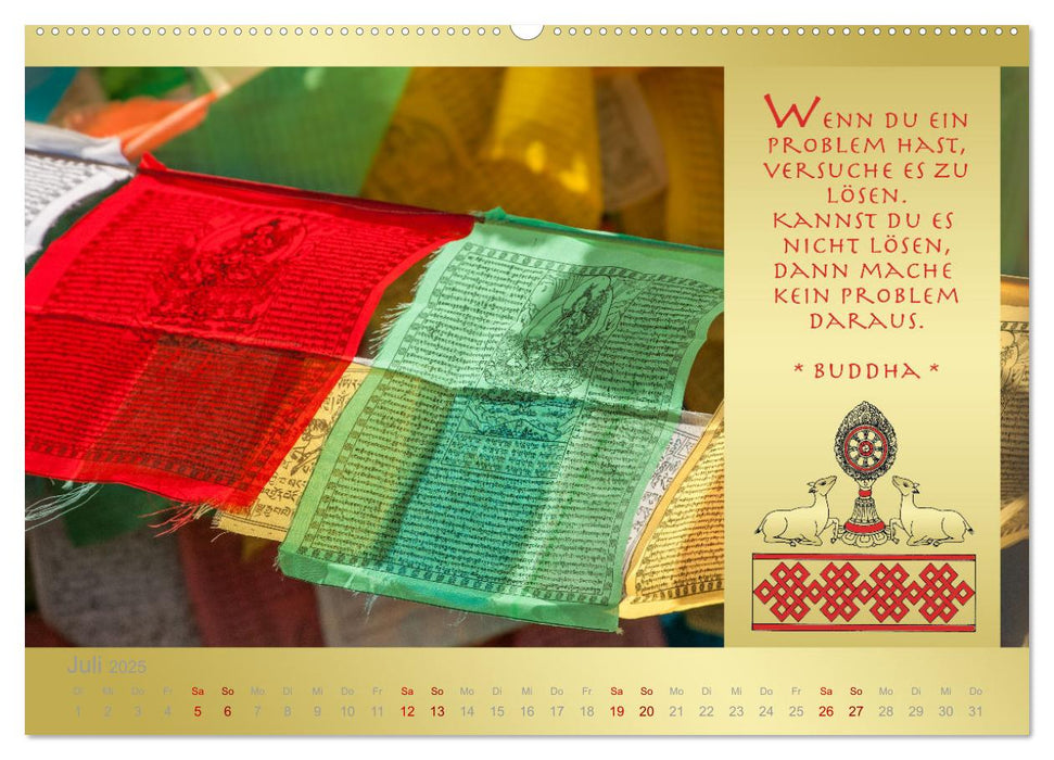 BUDDHA IM GLÜCK - Buddhistische Weisheiten (CALVENDO Premium Wandkalender 2025)