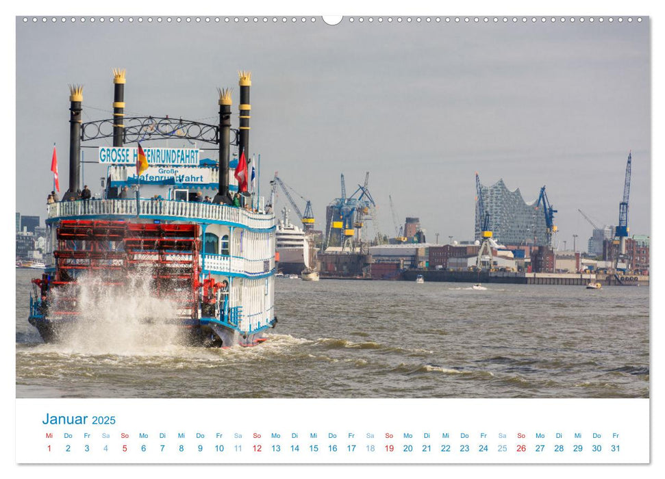 Auf der Elbe unterwegs (CALVENDO Premium Wandkalender 2025)