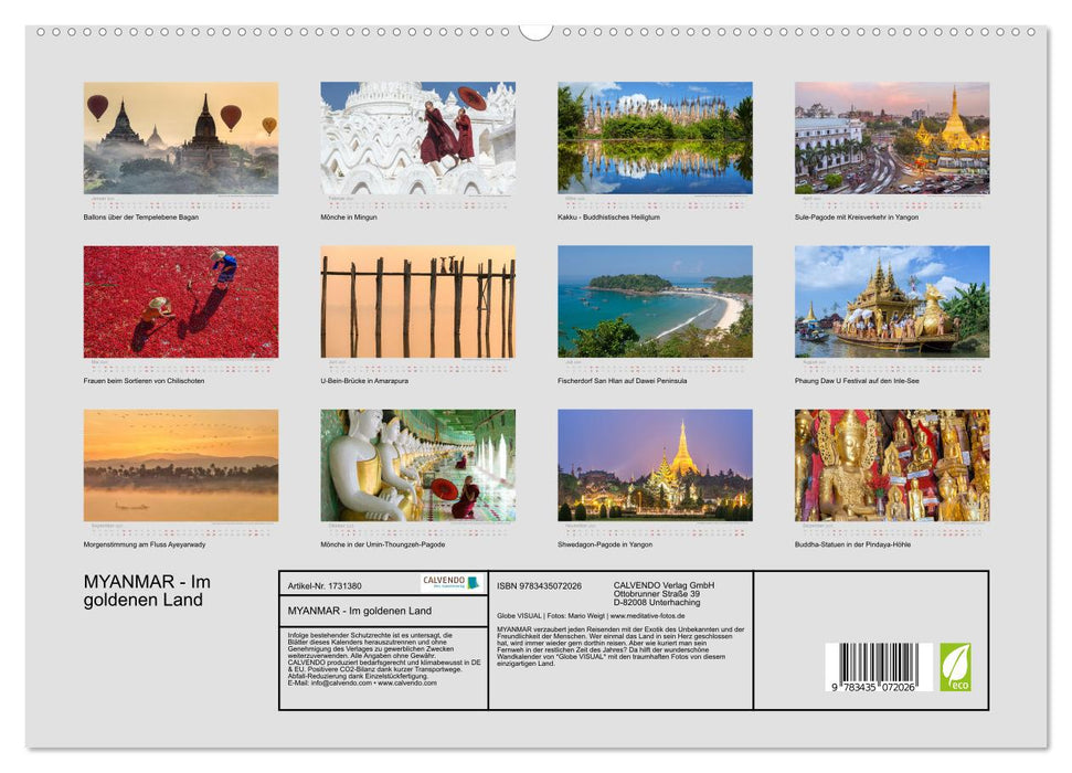 MYANMAR - Im goldenen Land (CALVENDO Premium Wandkalender 2025)