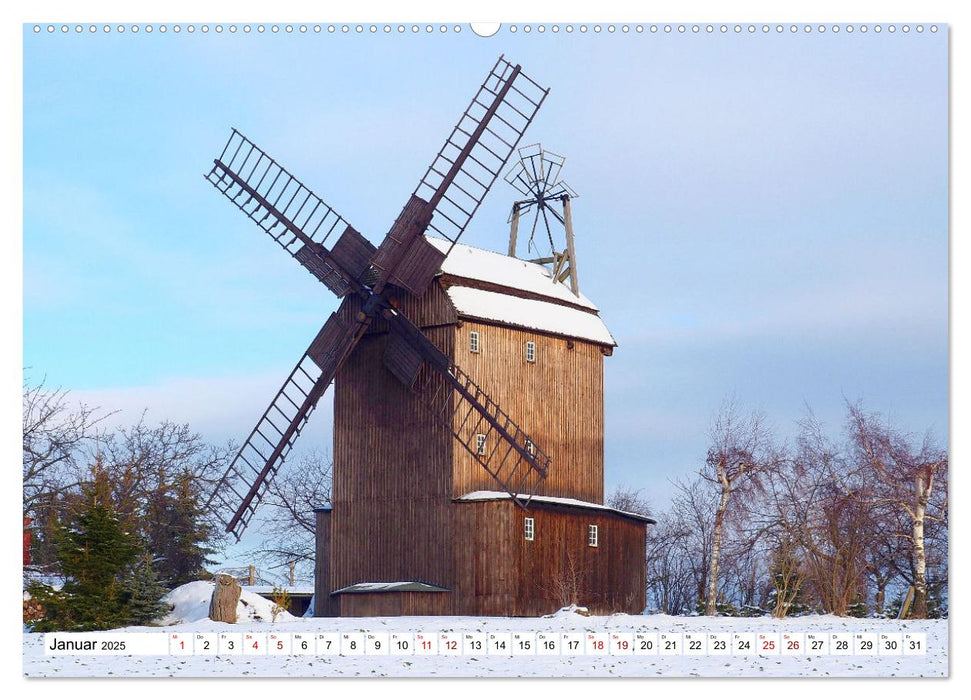 Wind- und Wassermühlen in Sachsen (CALVENDO Premium Wandkalender 2025)