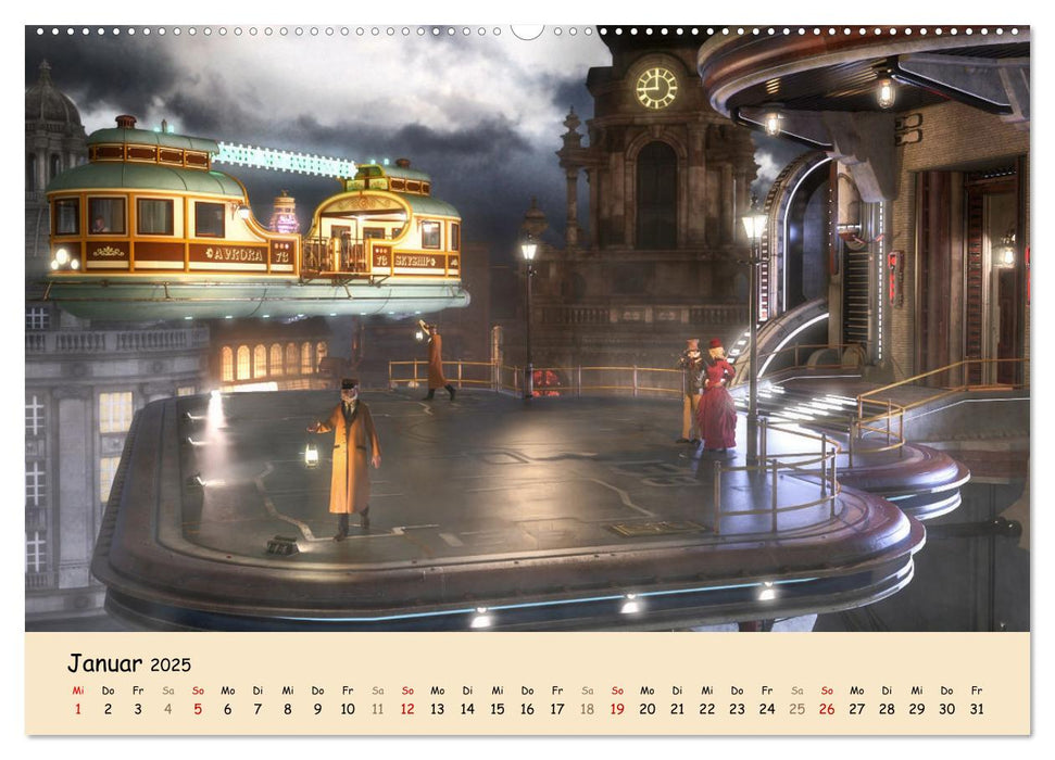 Steampunk Urban - Dampfwelten (CALVENDO Premium Wandkalender 2025)