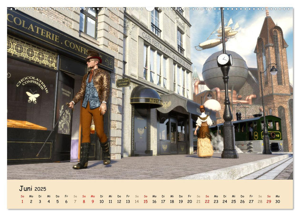 Steampunk Urban - Dampfwelten (CALVENDO Premium Wandkalender 2025)