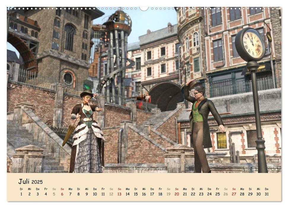 Steampunk Urban - Dampfwelten (CALVENDO Premium Wandkalender 2025)