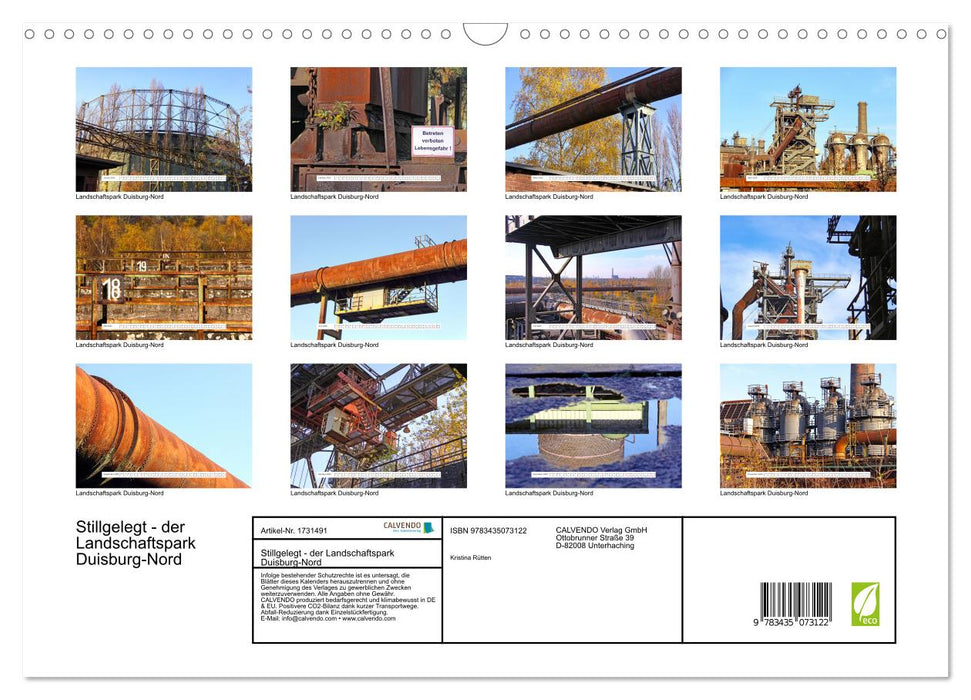 Stillgelegt - der Landschaftspark Duisburg-Nord (CALVENDO Wandkalender 2025)