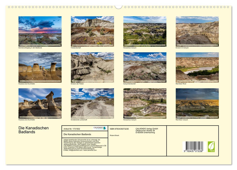 Die Kanadischen Badlands (CALVENDO Premium Wandkalender 2025)