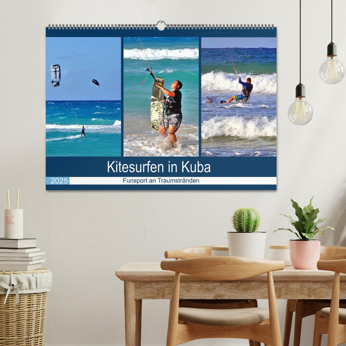 Kitesurfen in Kuba - Funsport an Traumstränden (CALVENDO Wandkalender 2025)