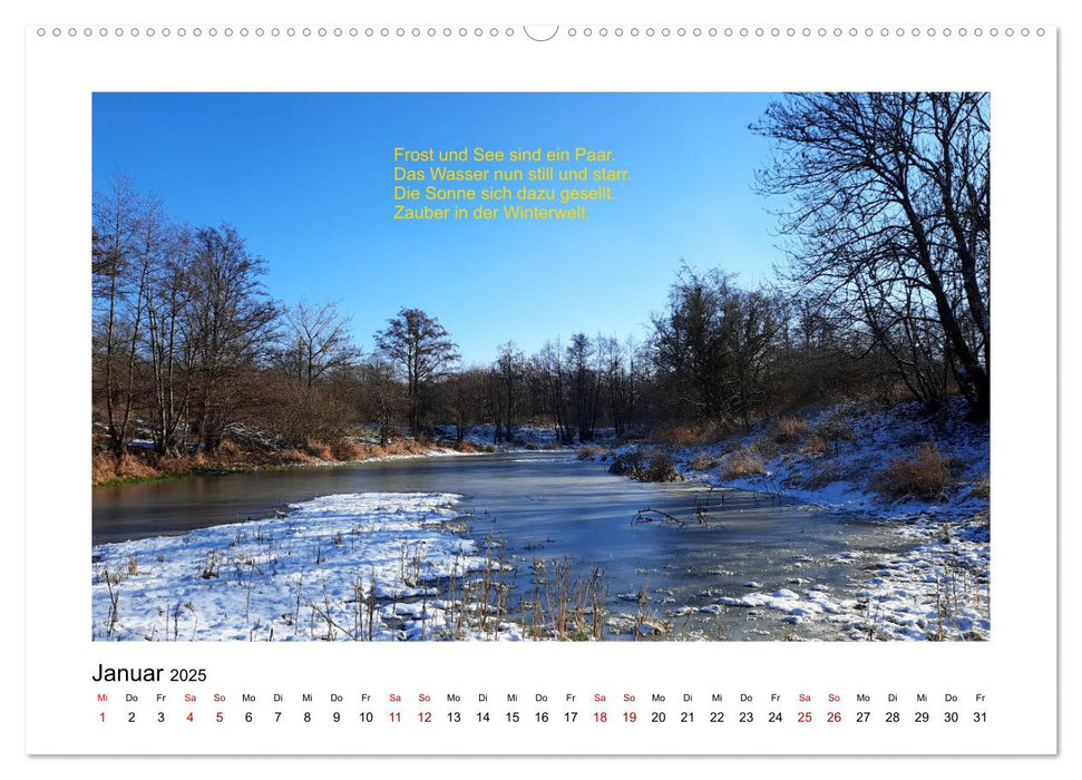 Lyrische Wasserwelt - Poesieflügel unterwegs in Brandenburg (CALVENDO Premium Wandkalender 2025)