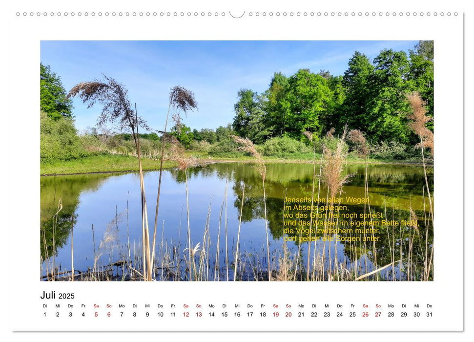 Lyrische Wasserwelt - Poesieflügel unterwegs in Brandenburg (CALVENDO Premium Wandkalender 2025)