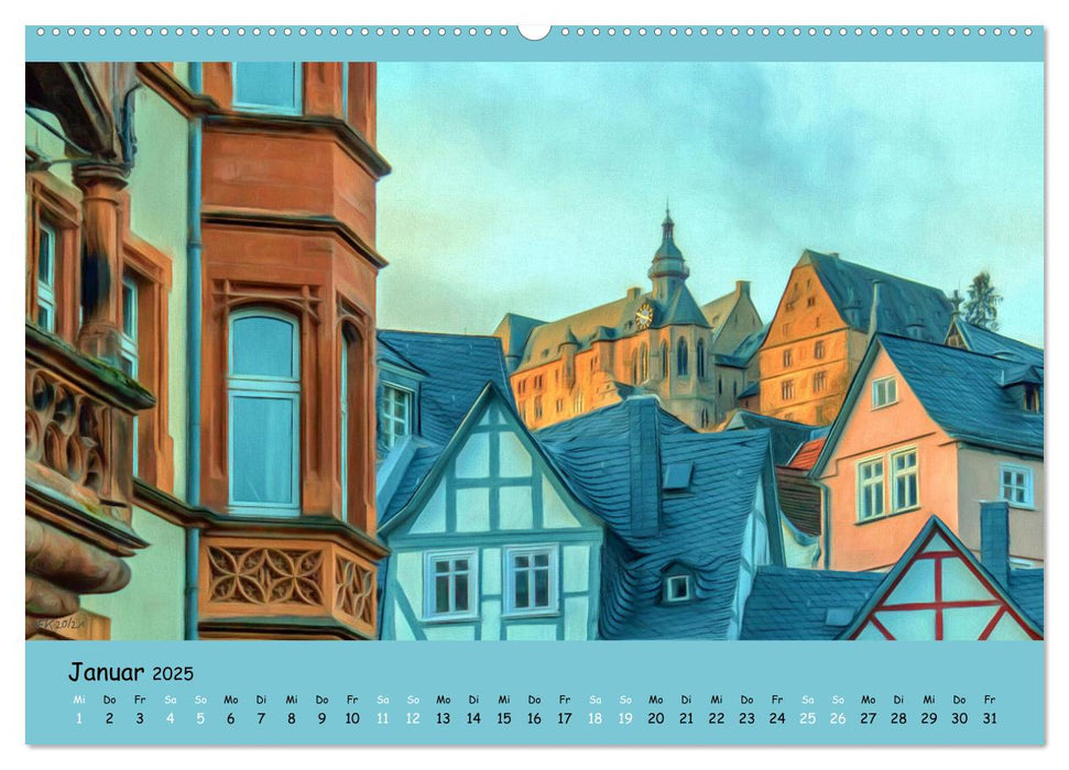 Malerisches Marburg (CALVENDO Premium Wandkalender 2025)