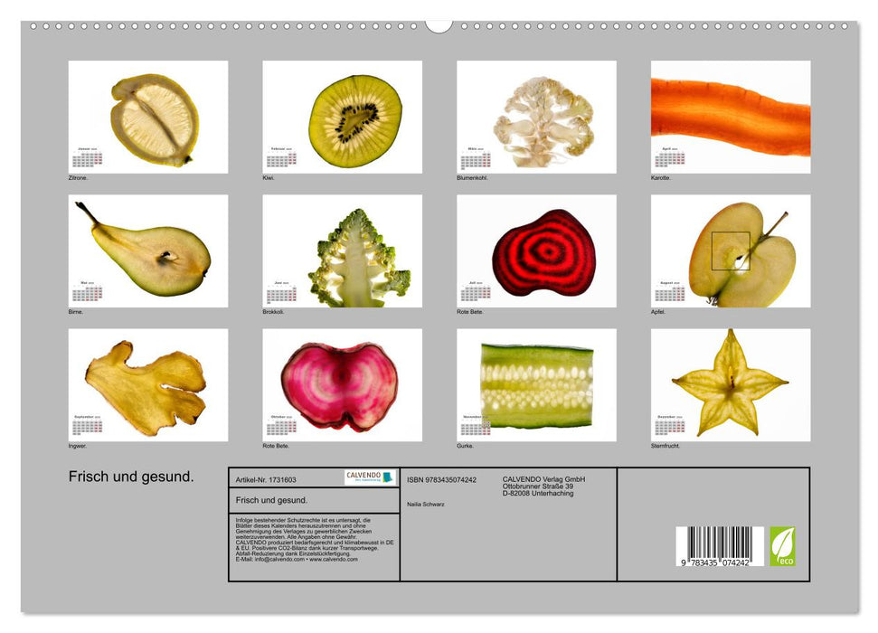 Frisch und gesund. (CALVENDO Premium Wandkalender 2025)