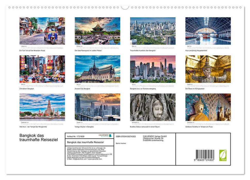 Bangkok das traumhafte Reiseziel (CALVENDO Premium Wandkalender 2025)