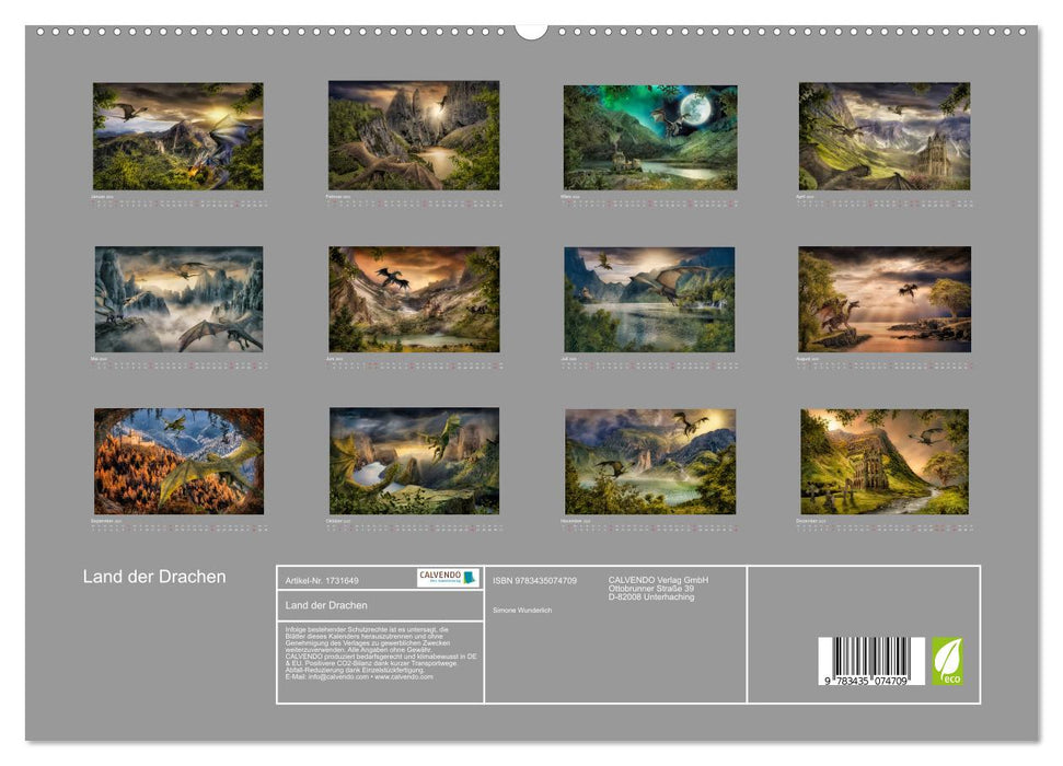 Land der Drachen (CALVENDO Premium Wandkalender 2025)