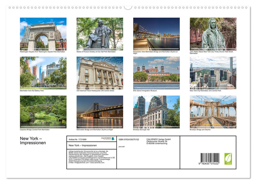 New York – Impressionen (CALVENDO Premium Wandkalender 2025)