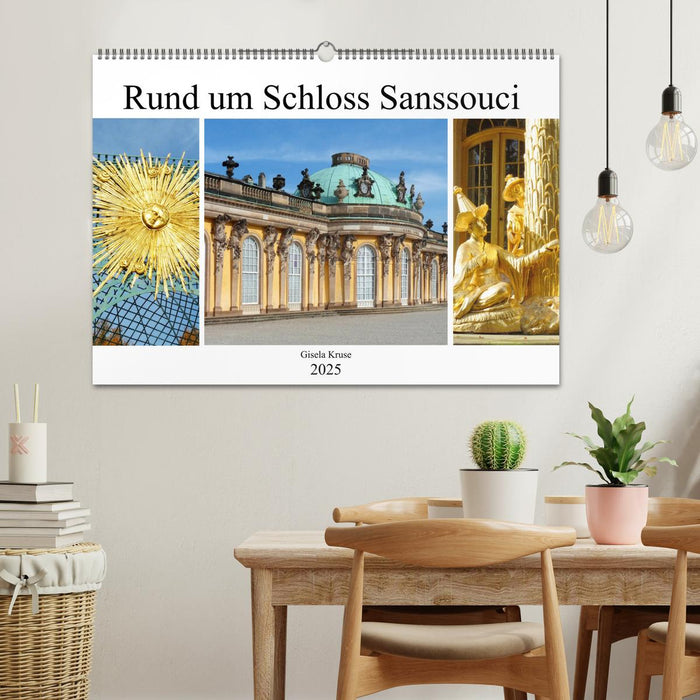 Rund um Schloss Sanssouci (CALVENDO Wandkalender 2025)