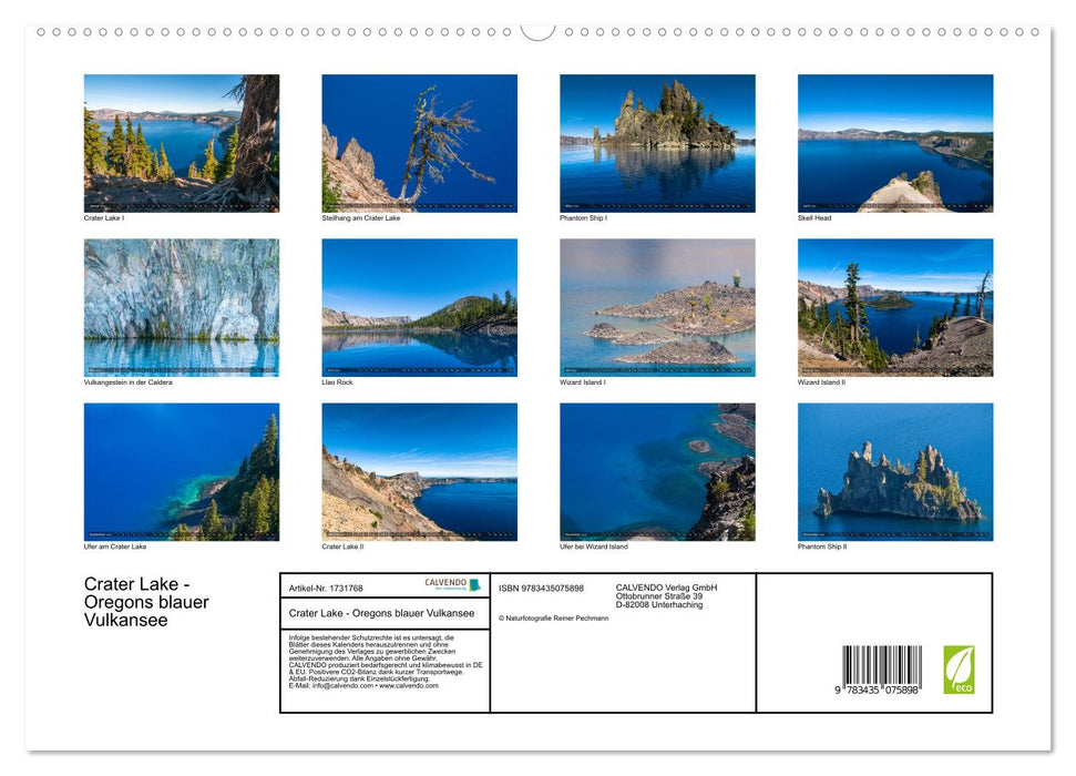 Crater Lake - Oregons blauer Vulkansee (CALVENDO Premium Wandkalender 2025)