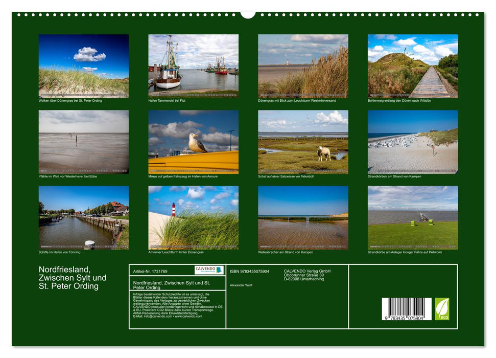 Nordfriesland, Zwischen Sylt und St. Peter Ording (CALVENDO Premium Wandkalender 2025)