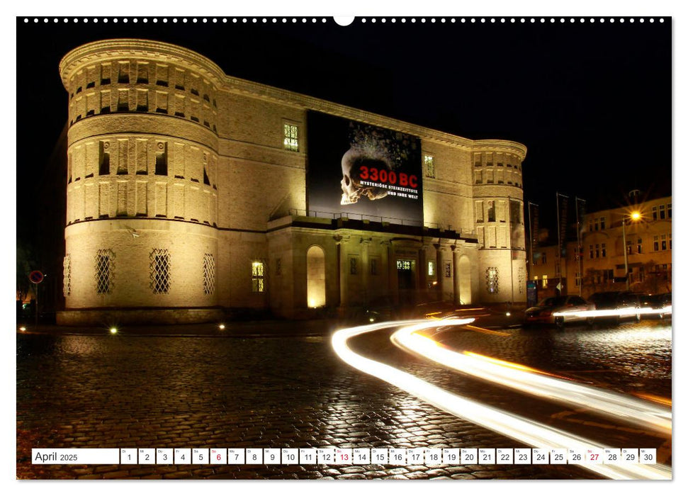 HALLE SAALE BEI NACHT (CALVENDO Wandkalender 2025)