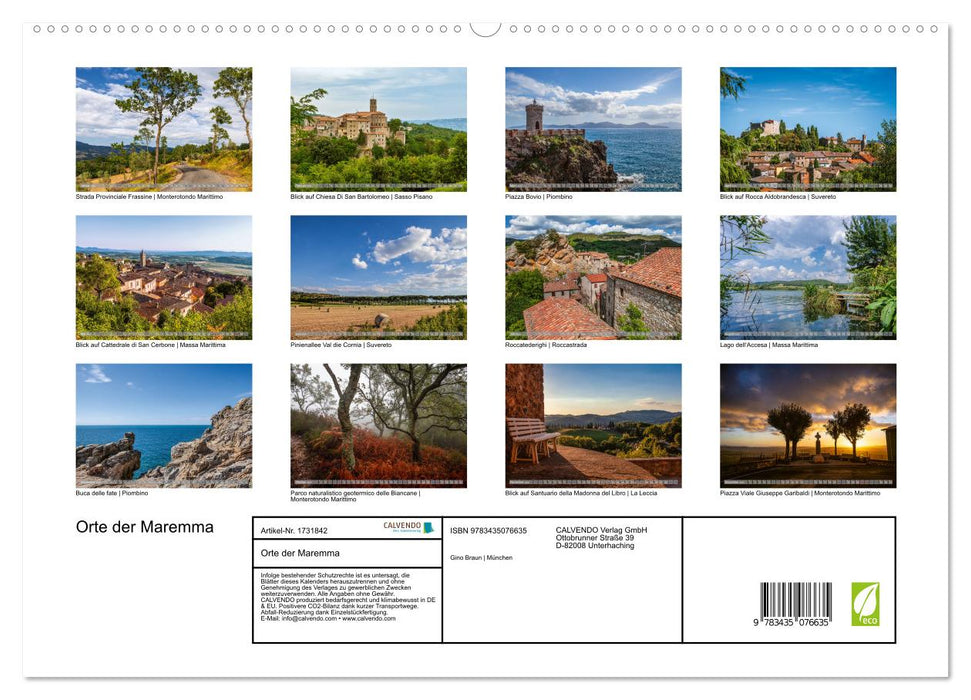 Orte der Maremma (CALVENDO Premium Wandkalender 2025)