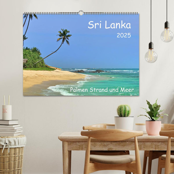 Sri Lanka, Palmen, Strand und Meer (CALVENDO Wandkalender 2025)