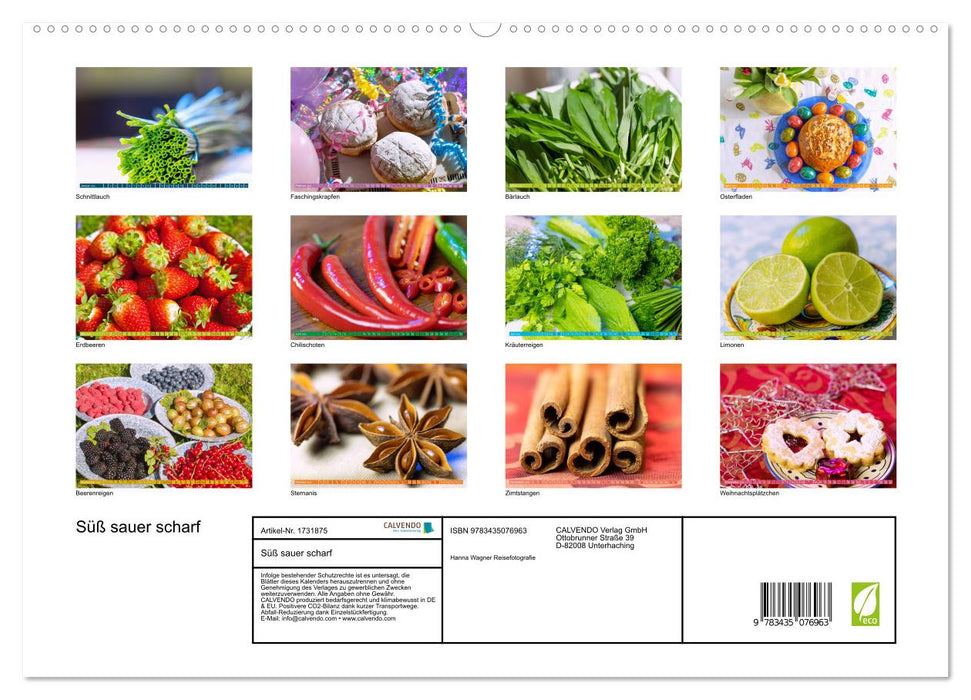 Süß sauer scharf (CALVENDO Wandkalender 2025)