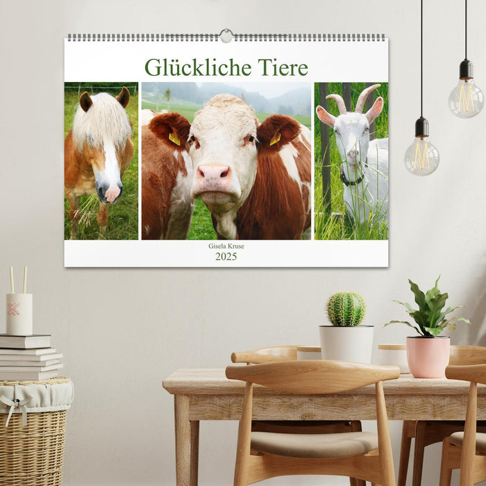 Glückliche Tiere (CALVENDO Wandkalender 2025)