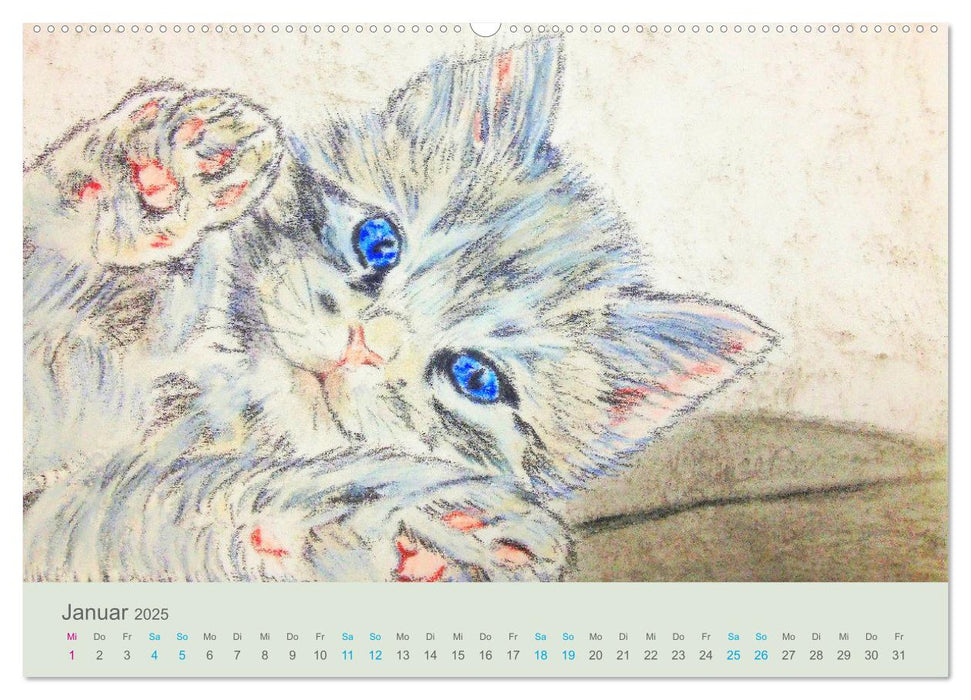 PortraiTierART KATZEN (CALVENDO Premium Wandkalender 2025)