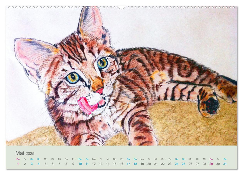 PortraiTierART KATZEN (CALVENDO Premium Wandkalender 2025)