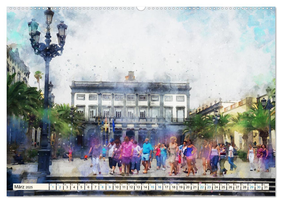 Las Palmas de Gran Canaria - Aquarelle (CALVENDO Premium Wandkalender 2025)