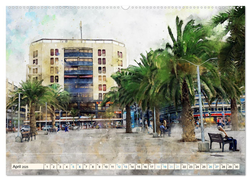 Las Palmas de Gran Canaria - Aquarelle (CALVENDO Premium Wandkalender 2025)