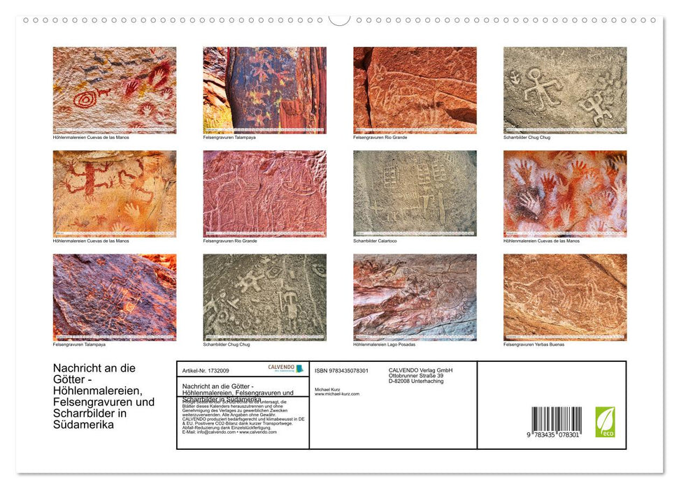 Nachricht an die Götter - Höhlenmalereien, Felsengravuren und Scharrbilder in Südamerika (CALVENDO Premium Wandkalender 2025)