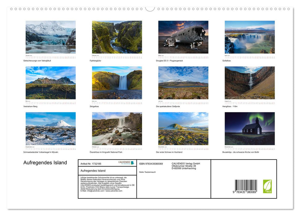 Aufregendes Island (CALVENDO Premium Wandkalender 2025)