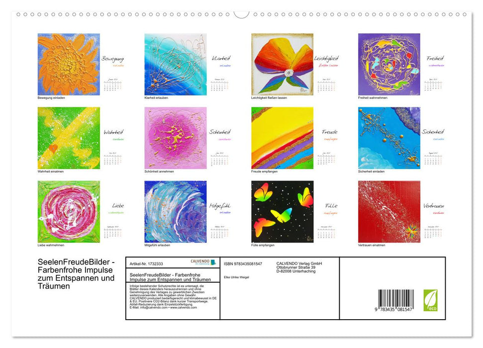 SeelenFreudeBilder - Farbenfrohe Impulse zum Entspannen und Träumen (CALVENDO Premium Wandkalender 2025)