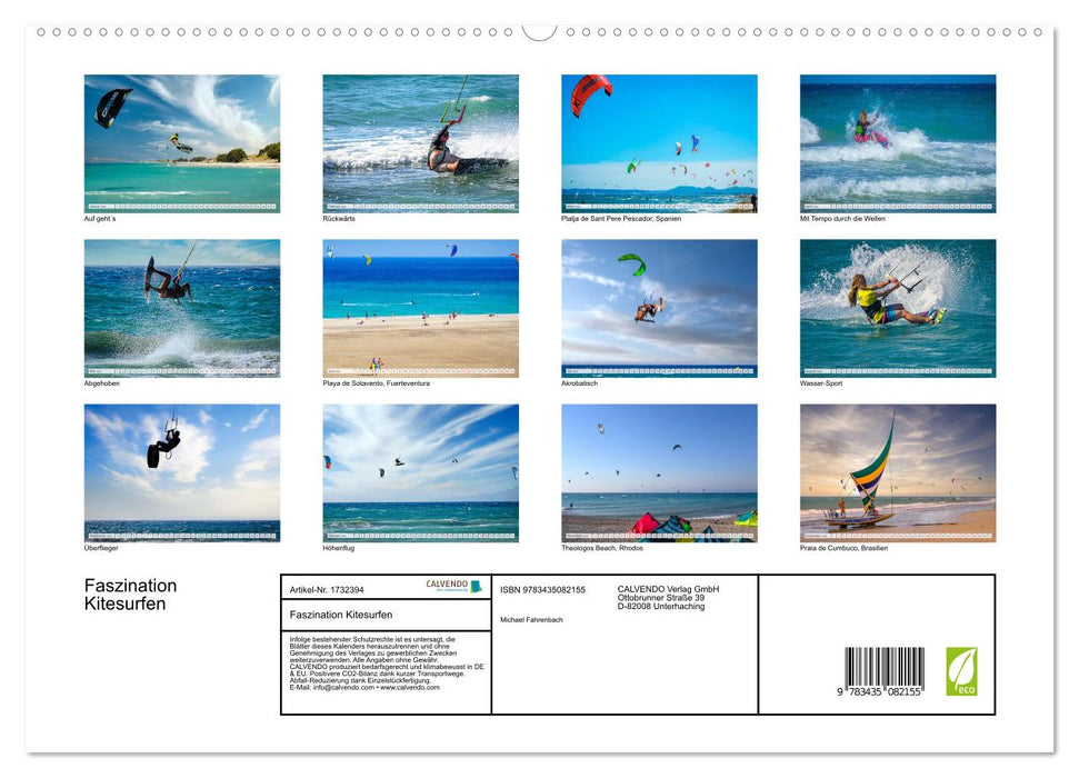 Faszination Kitesurfen (CALVENDO Premium Wandkalender 2025)