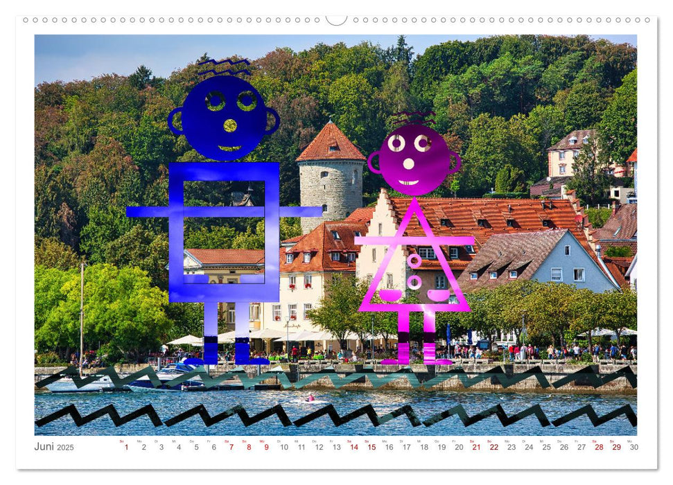 Überlingen am Bodensee - Fotografie + Geometrie (CALVENDO Premium Wandkalender 2025)