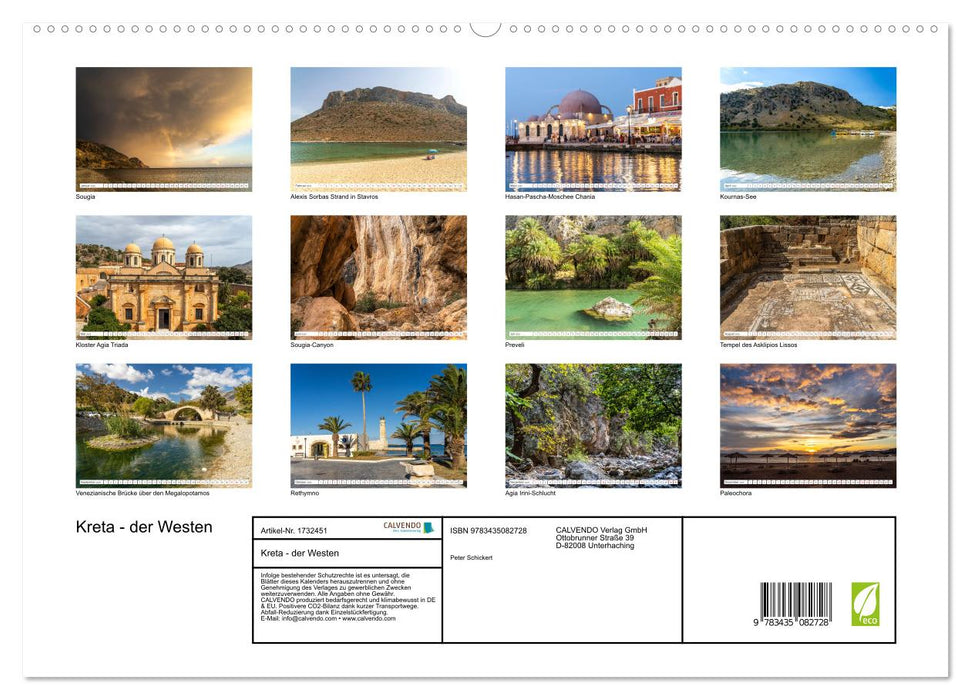 Kreta - der Westen (CALVENDO Premium Wandkalender 2025)