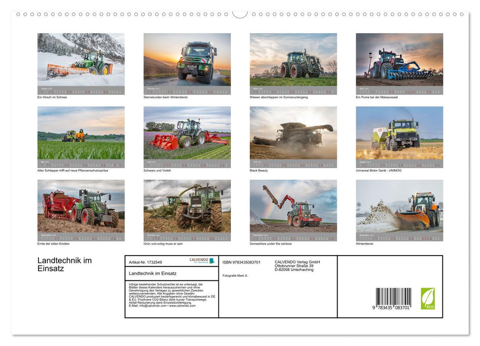 Landtechnik im Einsatz (CALVENDO Premium Wandkalender 2025)