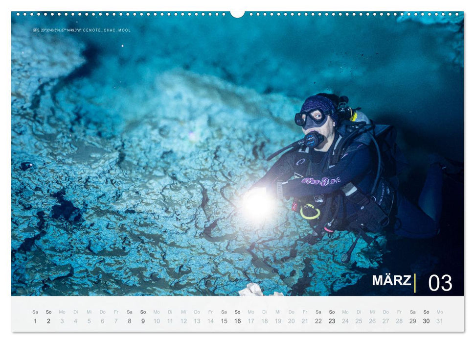 Cenoten Tauchen (CALVENDO Premium Wandkalender 2025)