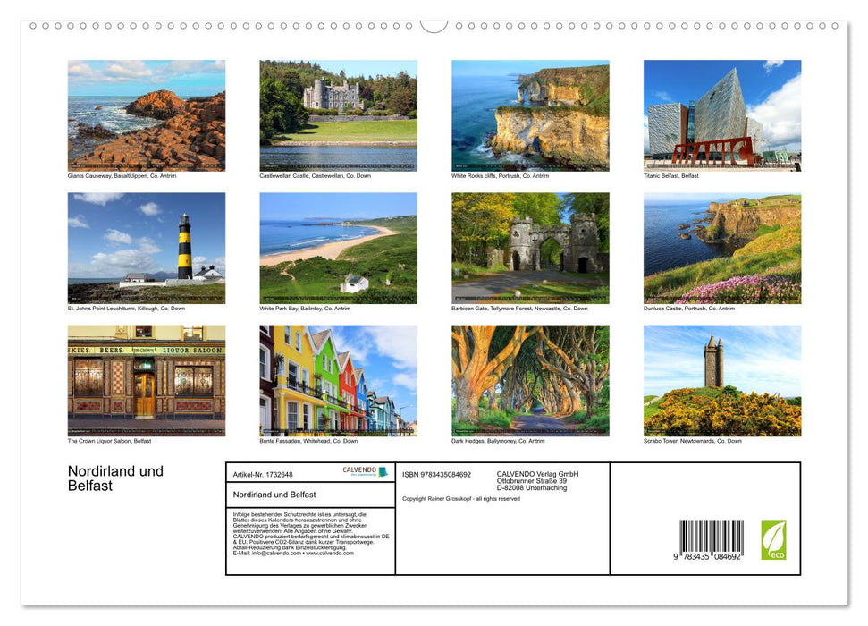 Nordirland und Belfast (CALVENDO Premium Wandkalender 2025)