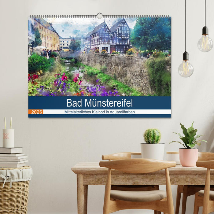 Bad Münstereifel - Mittelalterliches Kleinod in Aquarellfarben (CALVENDO Wandkalender 2025)