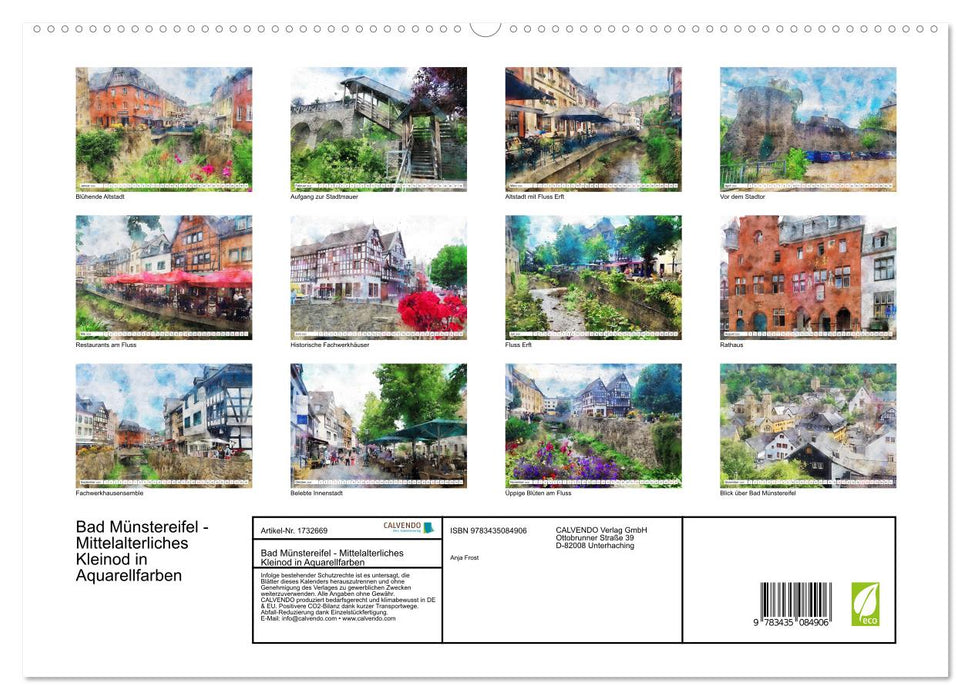 Bad Münstereifel - Mittelalterliches Kleinod in Aquarellfarben (CALVENDO Wandkalender 2025)