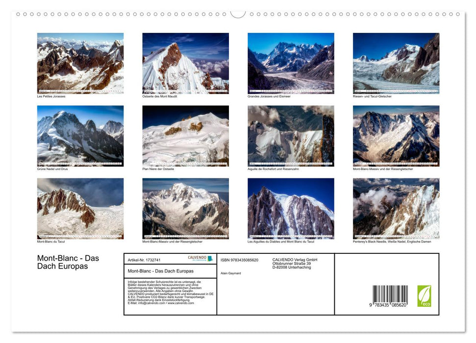 Mont-Blanc - Das Dach Europas (CALVENDO Premium Wandkalender 2025)