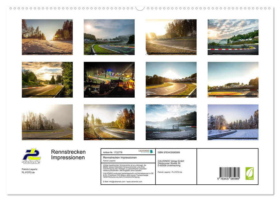 Rennstrecken Impressionen (CALVENDO Premium Wandkalender 2025)