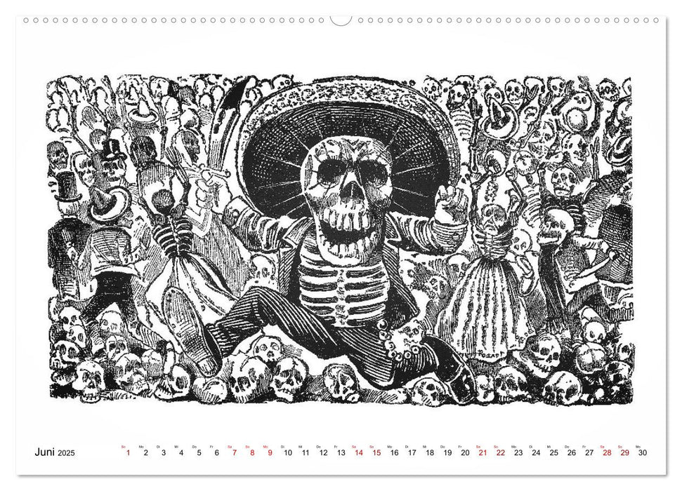 Calaveras - Totenköpfe und Skelette (CALVENDO Premium Wandkalender 2025)