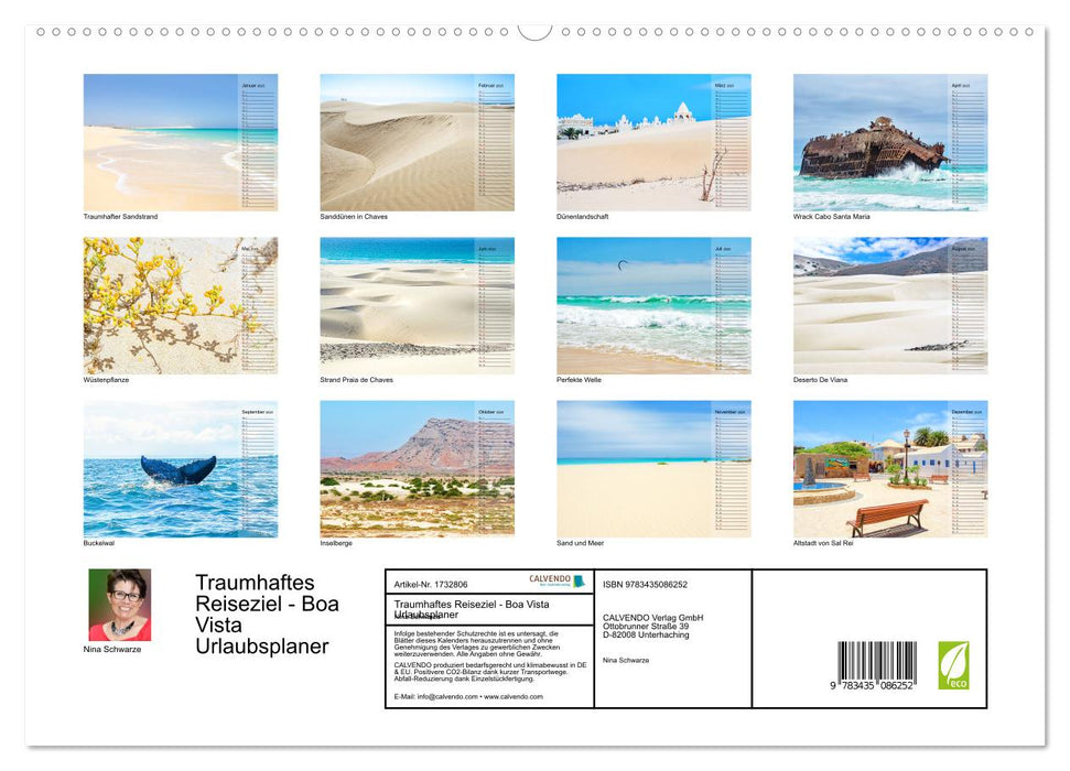 Traumhaftes Reiseziel - Boa Vista Urlaubsplaner (CALVENDO Premium Wandkalender 2025)