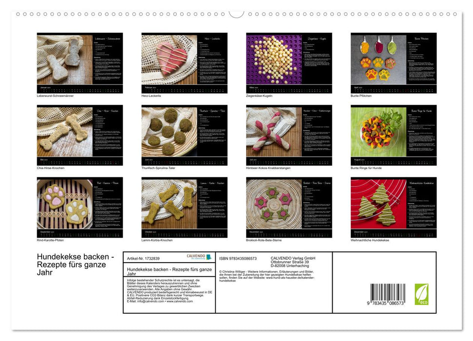 Hundekekse backen - Rezepte fürs ganze Jahr (CALVENDO Wandkalender 2025)