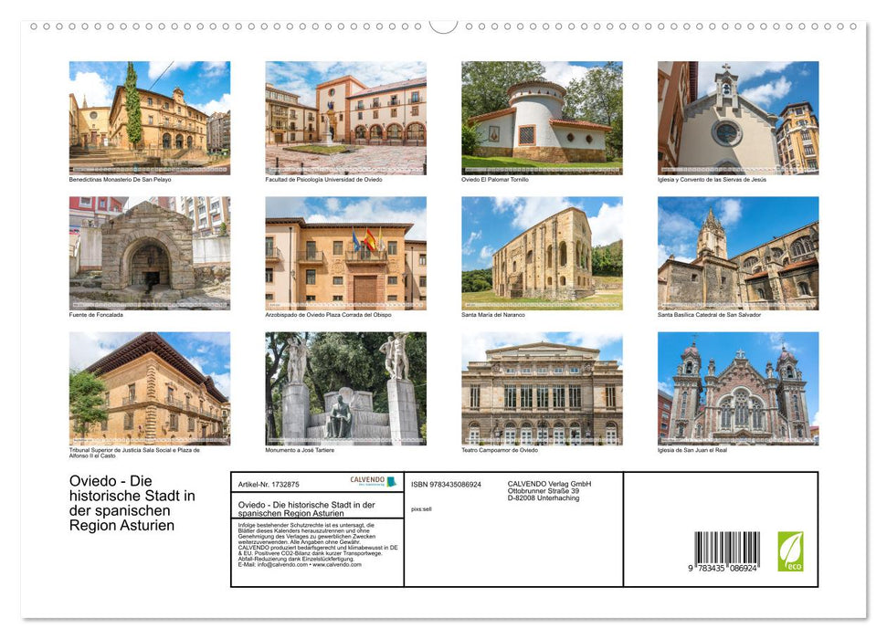 Oviedo - Die historische Stadt in der spanischen Region Asturien (CALVENDO Premium Wandkalender 2025)