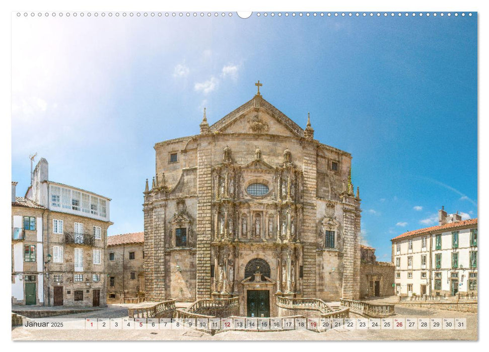 Santiago de Compostela - Die historische Stadt in der spanischen Region Galicien (CALVENDO Premium Wandkalender 2025)